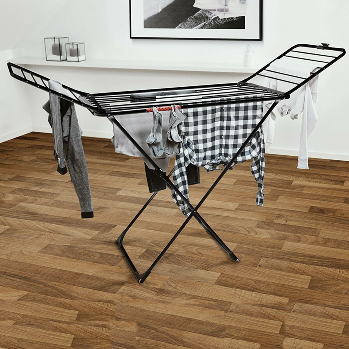 Klädhängare hopfällbar Vileda Extra Black 174090 174 x 56 x 116 cm - 8