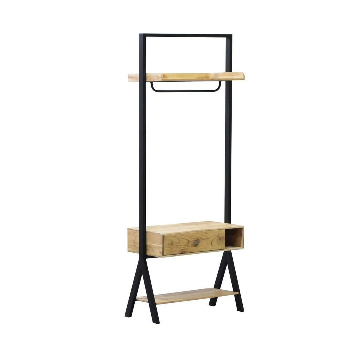 Bänk Home ESPRIT Svart Naturell 80 x 40 x 200 cm