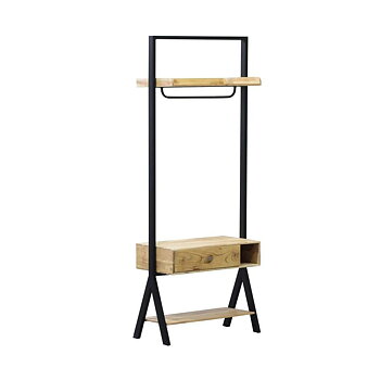 Bänk Home ESPRIT Svart Naturell 80 x 40 x 200 cm