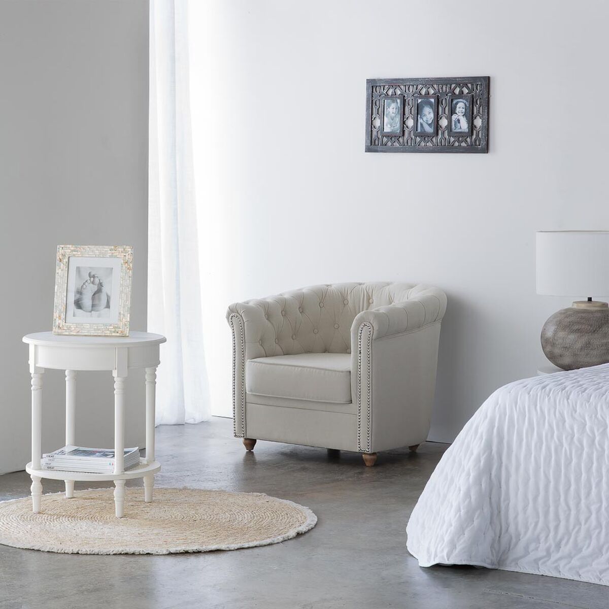 Hörnbord Alexandra House Living Vit 50 x 60 x 50 cm - 2