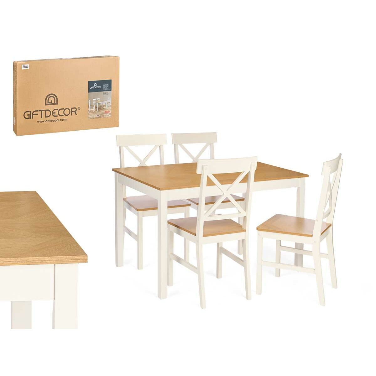 Bordsgrupp med 4 stolar Gift Decor - 2