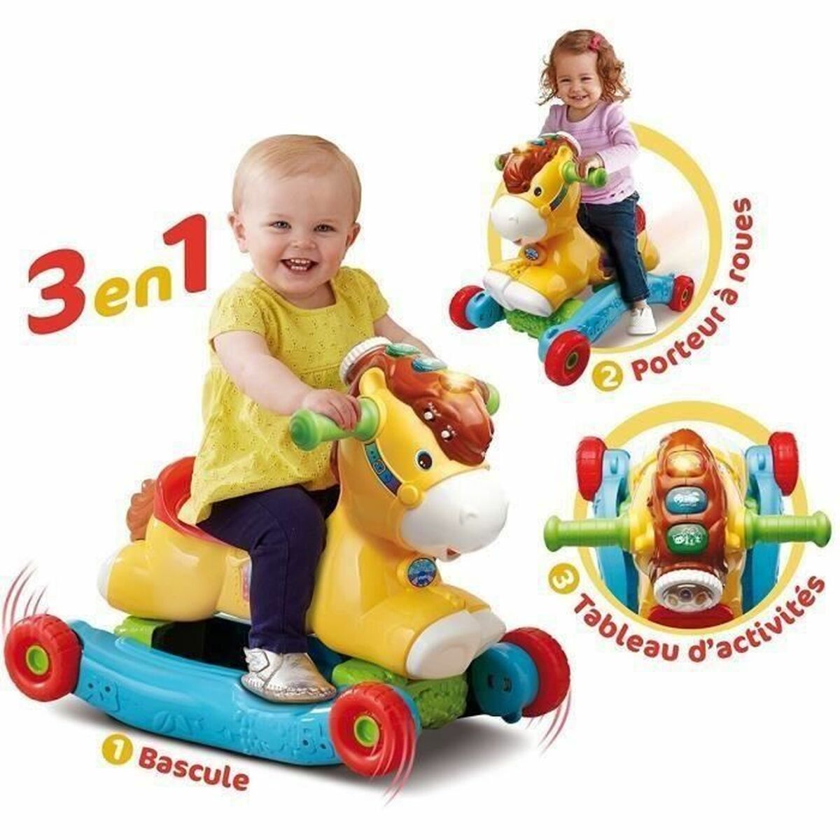 Trehjuling Vtech  P'Tit Galop, My Pony Basculo Gungstol/Gunga Musik + 1 år - 3