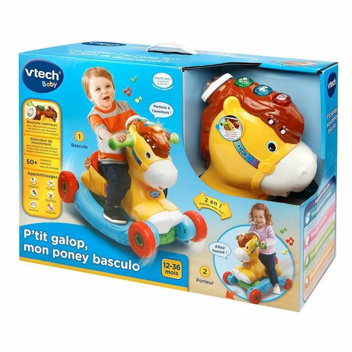 Trehjuling Vtech  P'Tit Galop, My Pony Basculo Gungstol/Gunga Musik + 1 år - 5