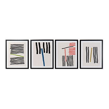 Tavla DKD Home Decor Lines Abstrakt Modern 35 x 3 x 45 cm (4 antal)
