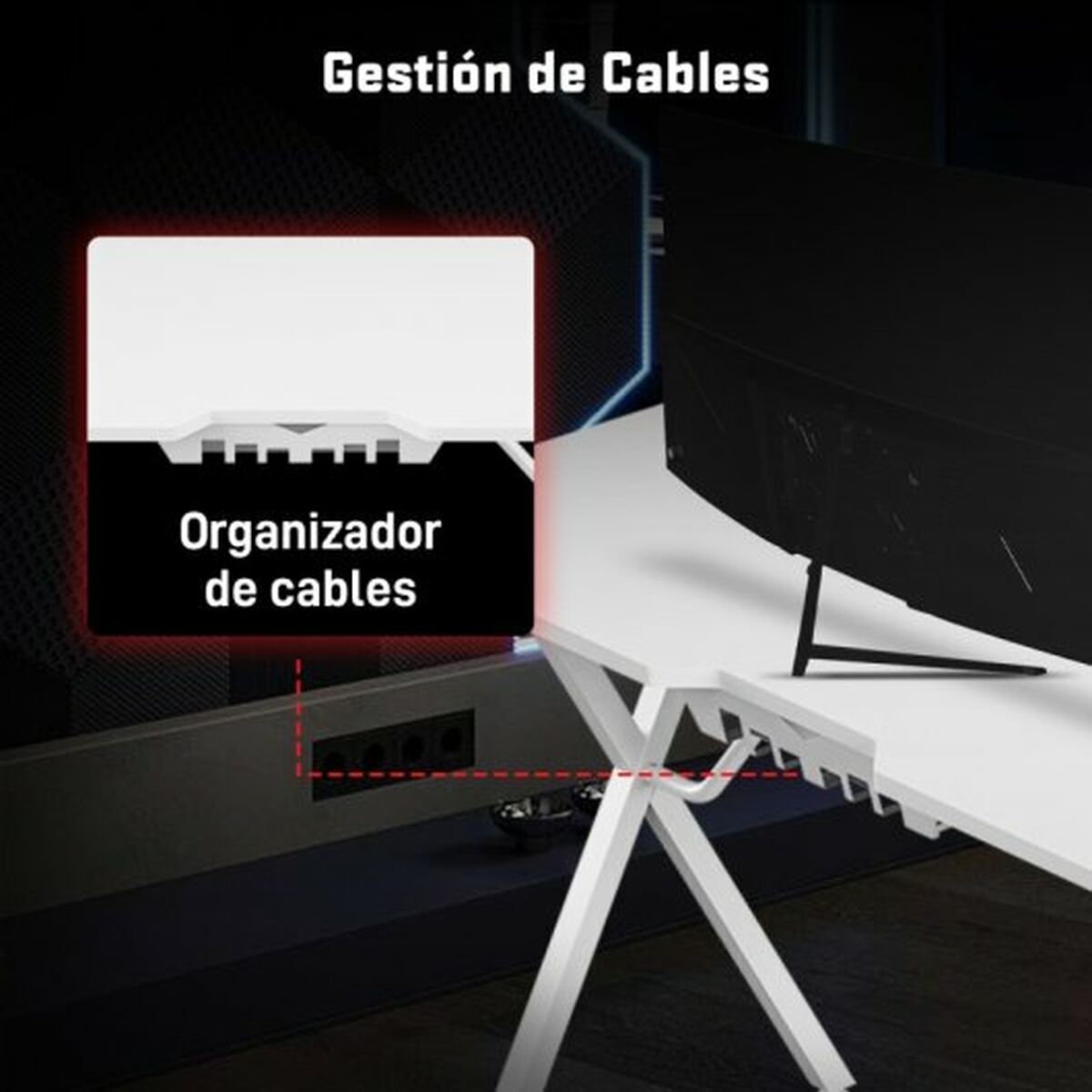 Skrivbord Tempest Shelter Vit - 7