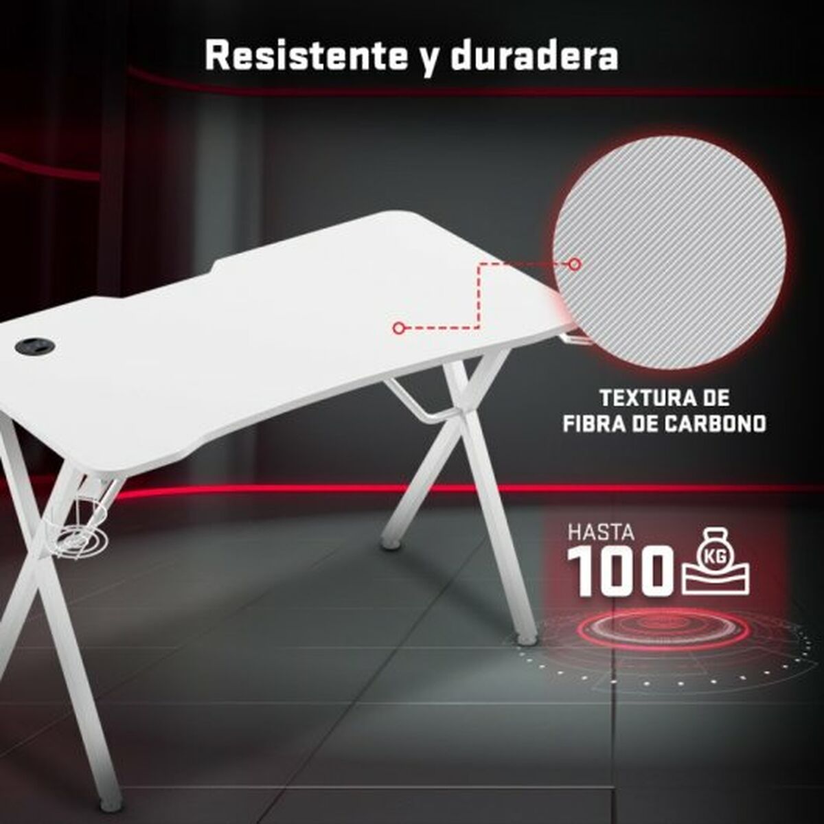 Skrivbord Tempest Shelter Vit - 3