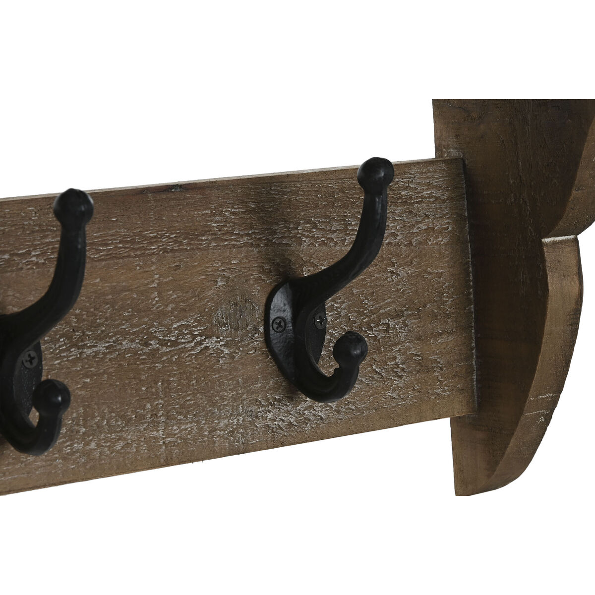 Väggmonterad rockhängare Home ESPRIT Brun Svart Trä Metall 67 x 17 x 27 cm - 3