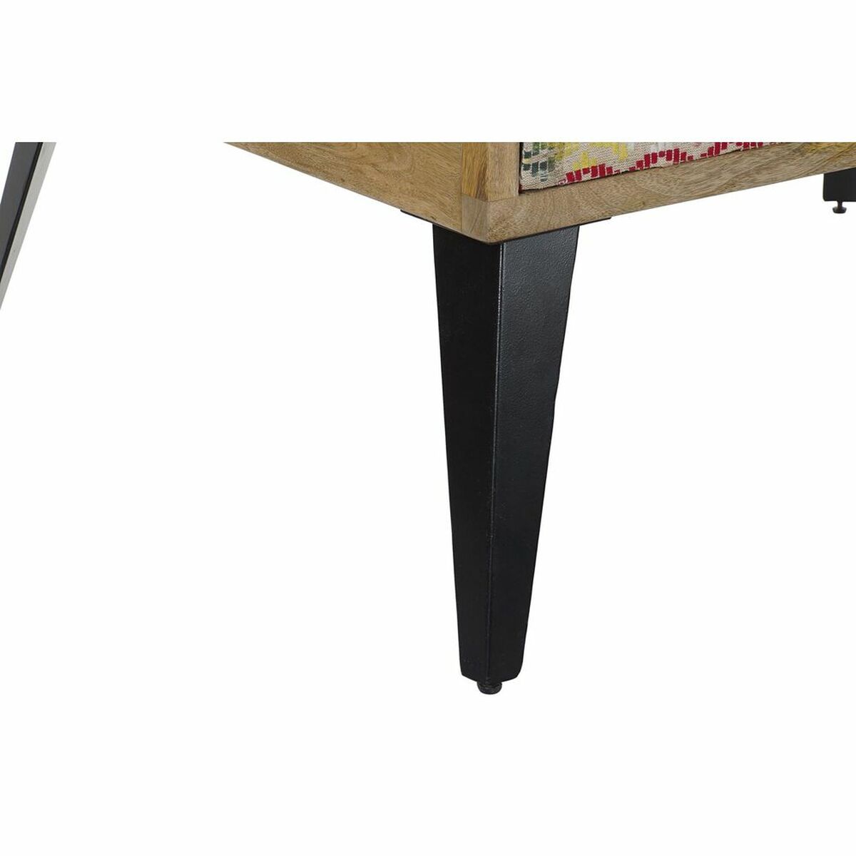 Sidobord DKD Home Decor 110 x 70 x 46 cm Svart Metall Brun Multicolour Mangoträ - 8
