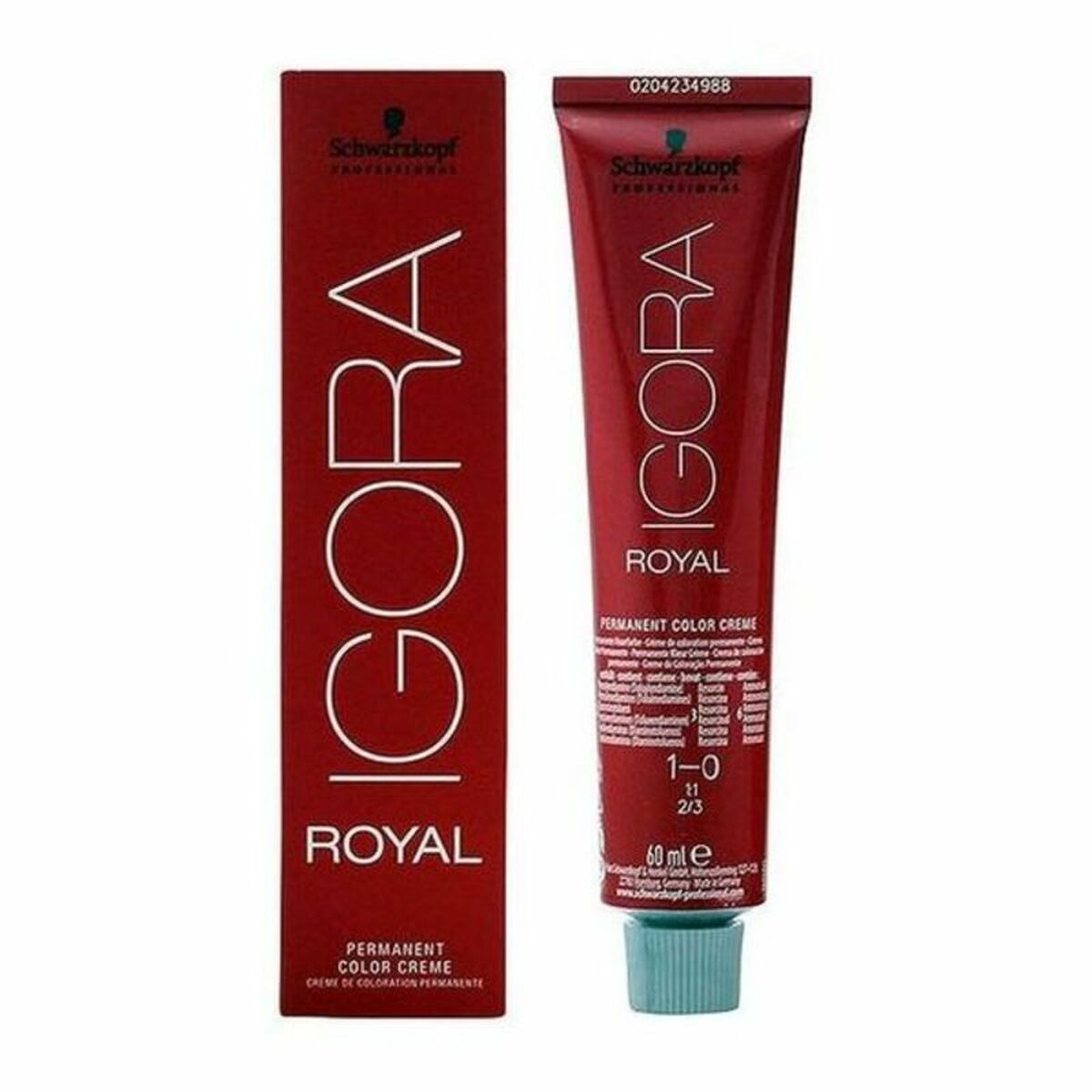 Permanent färg Schwarzkopf Igora Royal Nº 1-0 60 ml