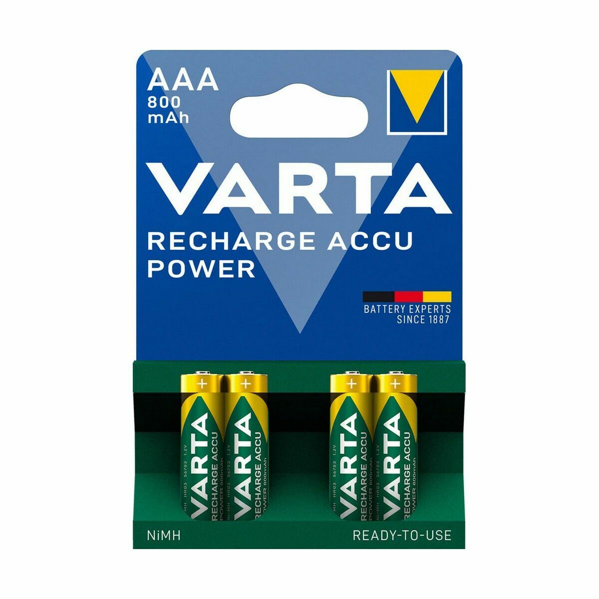 Laddningsbara Batterier Varta -56703B 800 mAh 1,2 V AAA (4 antal) - 4