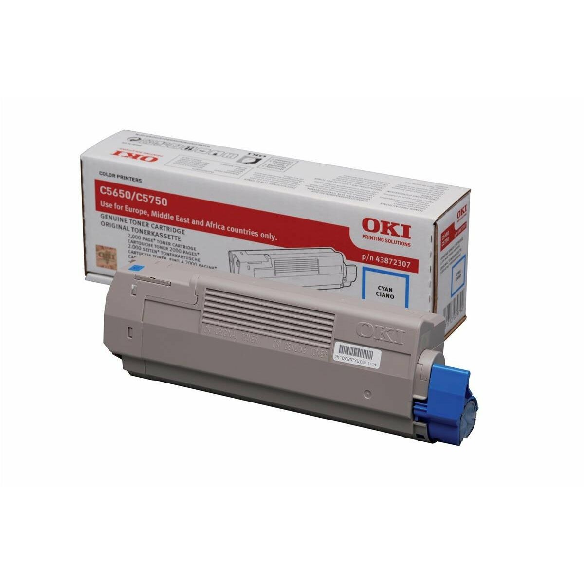 Original Toner OKI 43872307 Svart Turkos