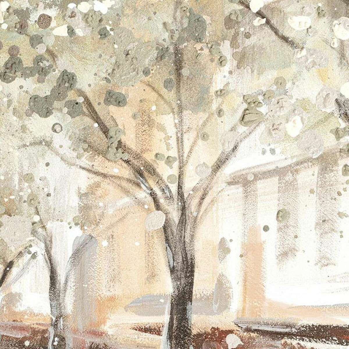 Tavla DKD Home Decor Träd Cottage 100 x 3,7 x 100 cm (2 antal) - 5