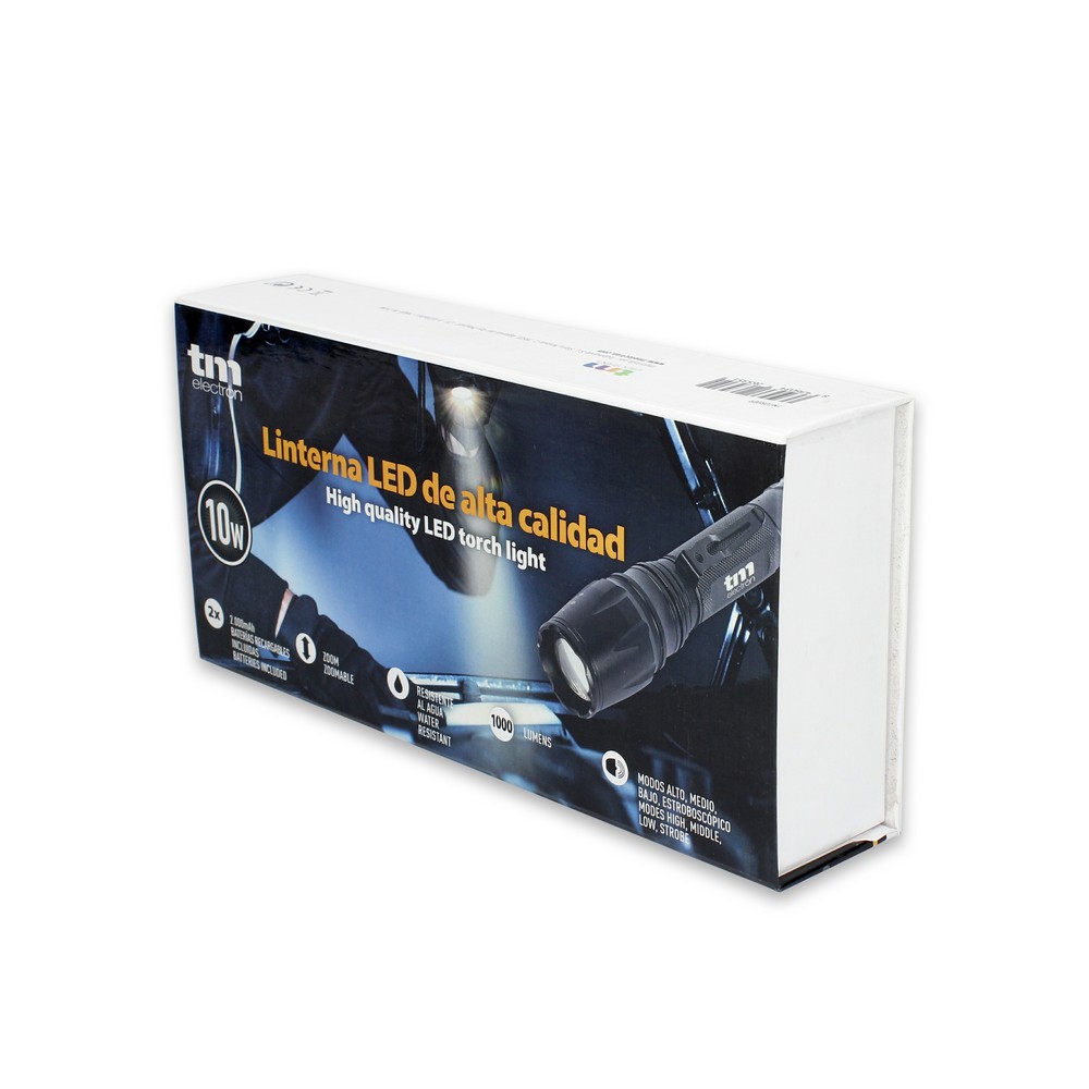 Ficklampa LED TM Electron REC Svart 10W - 3