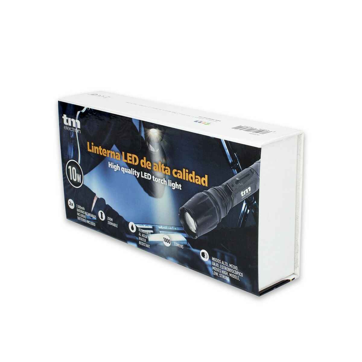 Ficklampa LED TM Electron REC Svart 10W - 6