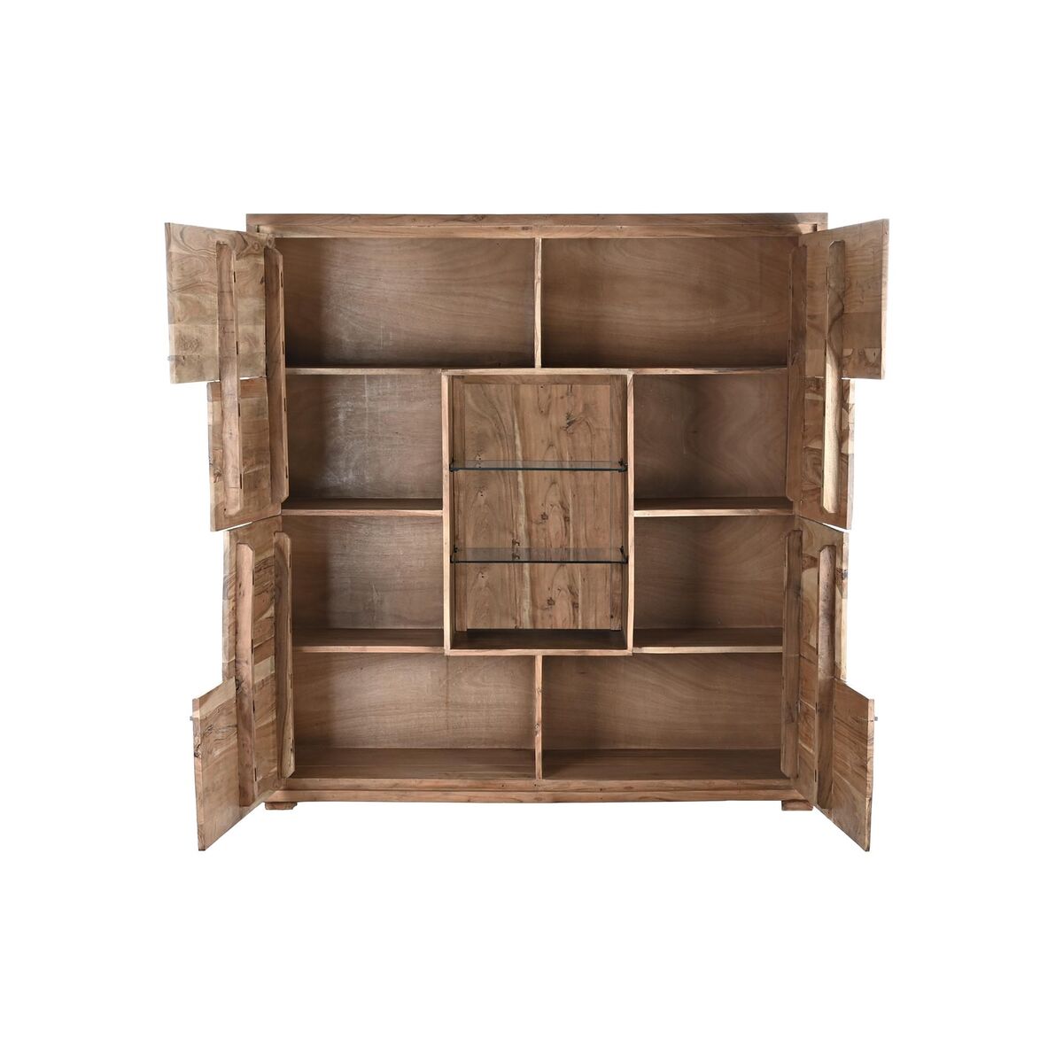 Skåp DKD Home Decor   145 x 40 x 153 cm Glas Brun Akaciaträ - 8