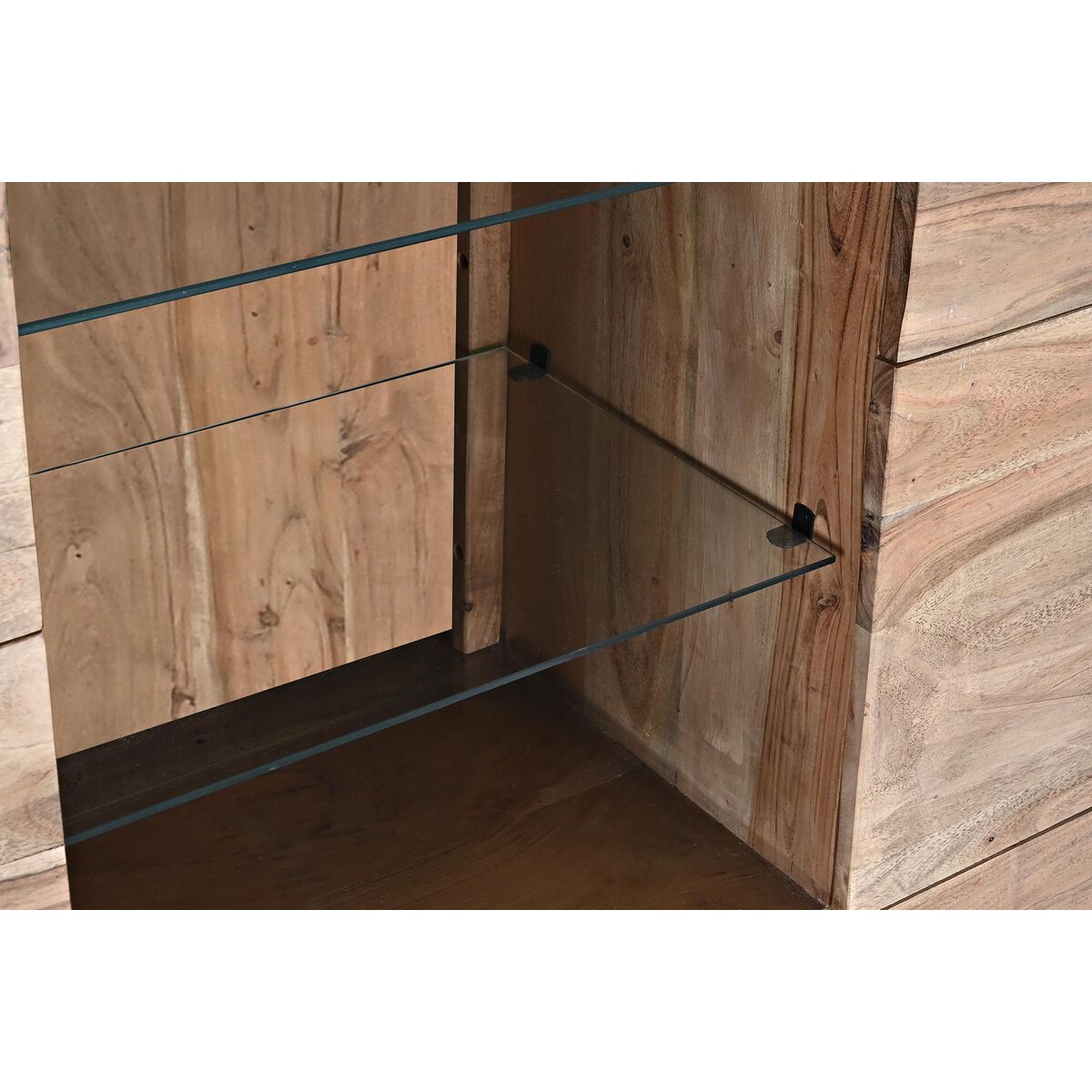 Skåp DKD Home Decor   145 x 40 x 153 cm Glas Brun Akaciaträ - 9