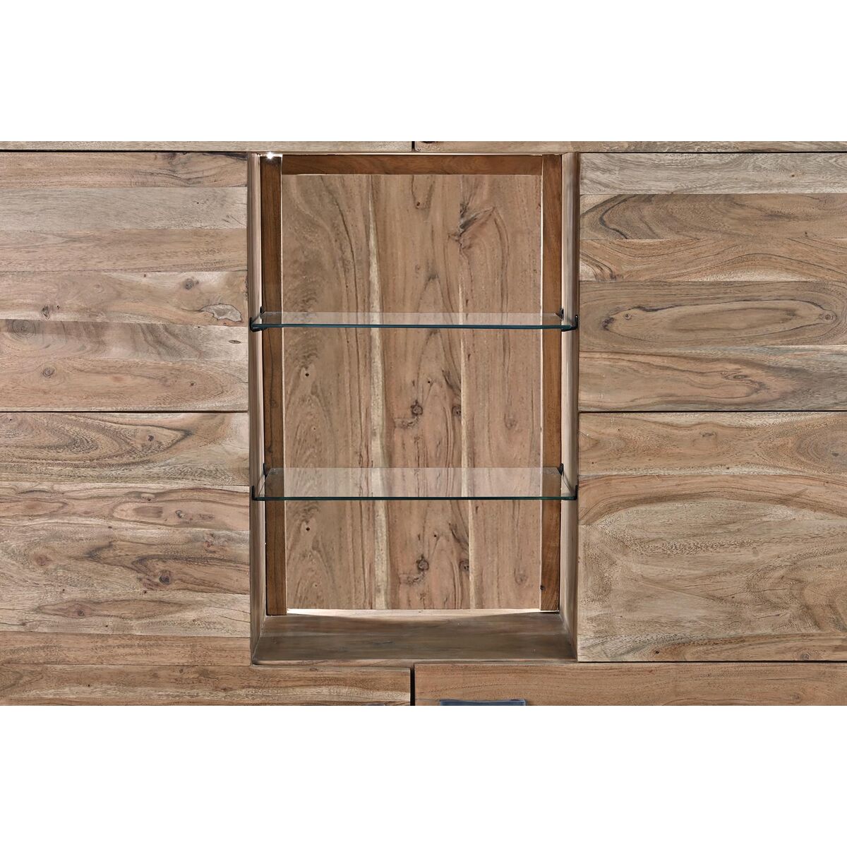 Skåp DKD Home Decor   145 x 40 x 153 cm Glas Brun Akaciaträ - 4