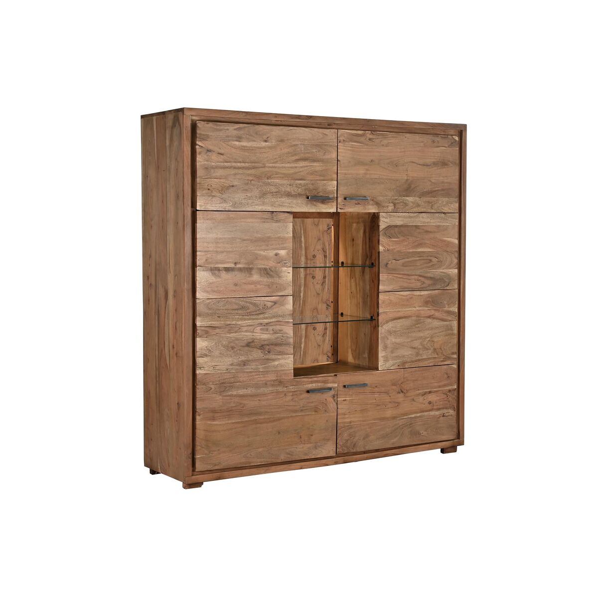 Skåp DKD Home Decor   145 x 40 x 153 cm Glas Brun Akaciaträ - 2