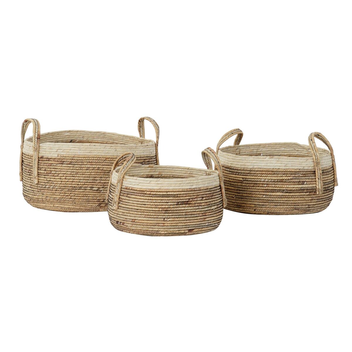 Korg - set DKD Home Decor Tropiskt Naturliga fibrer Rusar (45 x 45 x 33 cm) (3 Delar) - 3