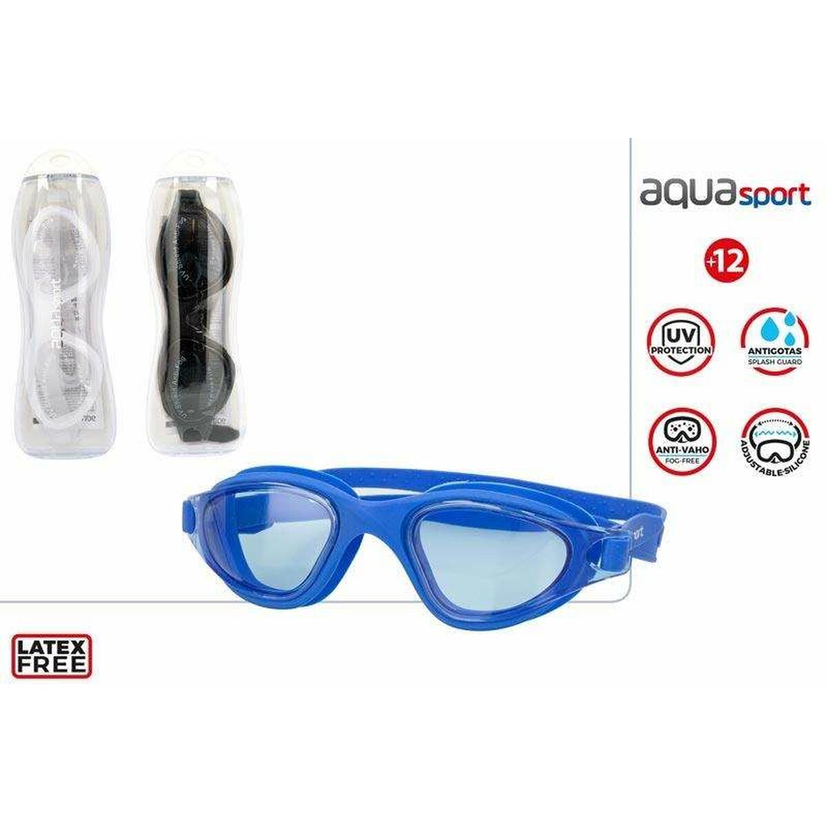 Simglasögon för vuxna AquaSport Silikon Immfritt system - 3