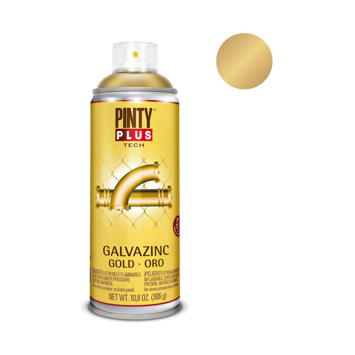 Sprejfärg Pintyplus Tech Galvazinc G151 400 ml Guld - 2