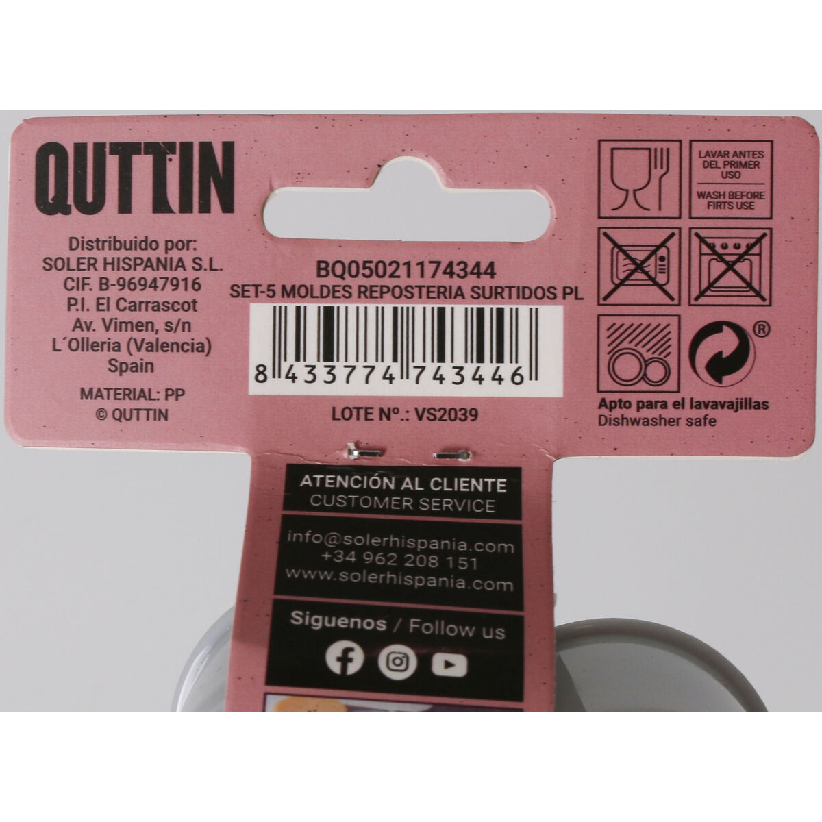 Bakform Quttin 9,5 x 9,5 x 3,5 cm 5 Delar (36 antal) - 6