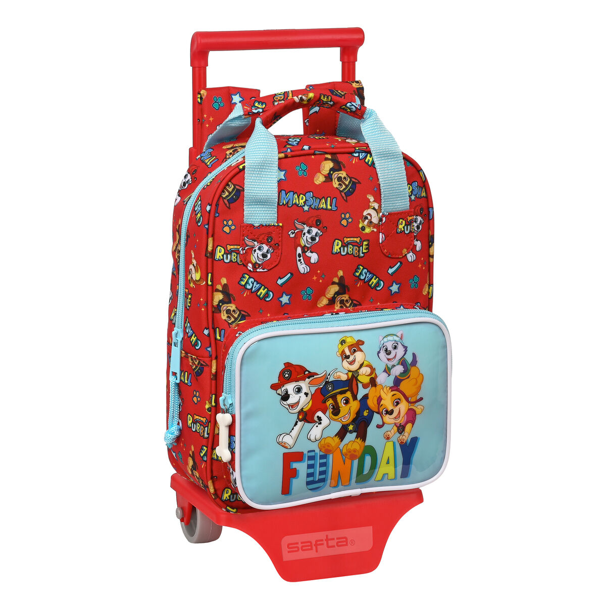 Skolväska med hjul The Paw Patrol Funday Röd Ljusblå (20 x 28 x 8 cm) - 4