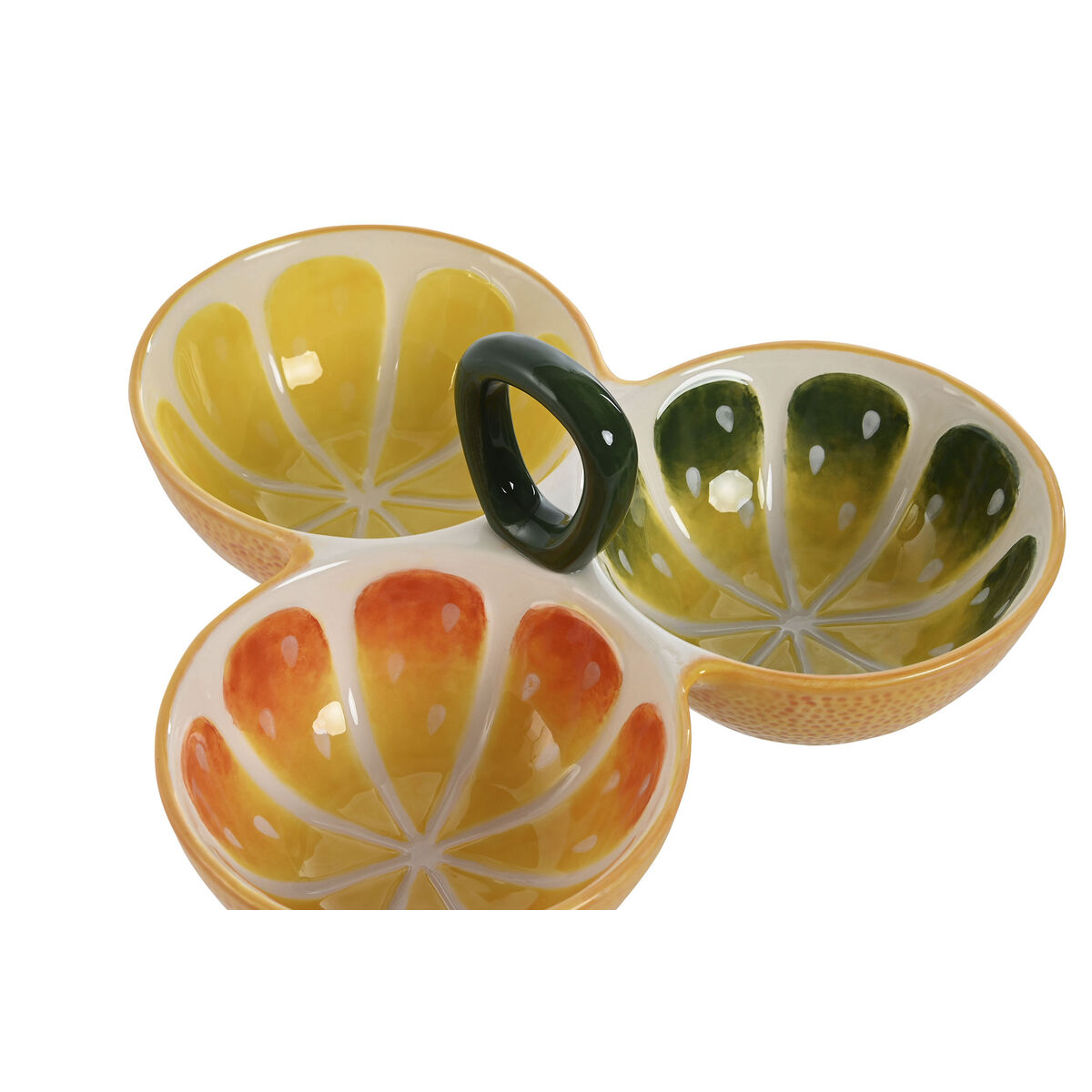 Snacksskål Home ESPRIT Gul Grön Stengods Citron 23 x 23 x 11 cm - 2