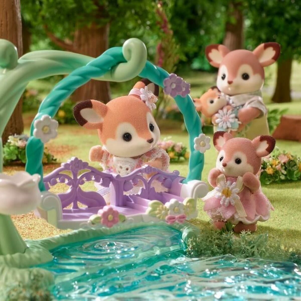 Ledad figur Sylvanian Families Ciervo bebé y columpio djur - 4