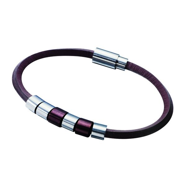 Herrarmband Police PJ22653BLC219 Läder Stål 19 cm