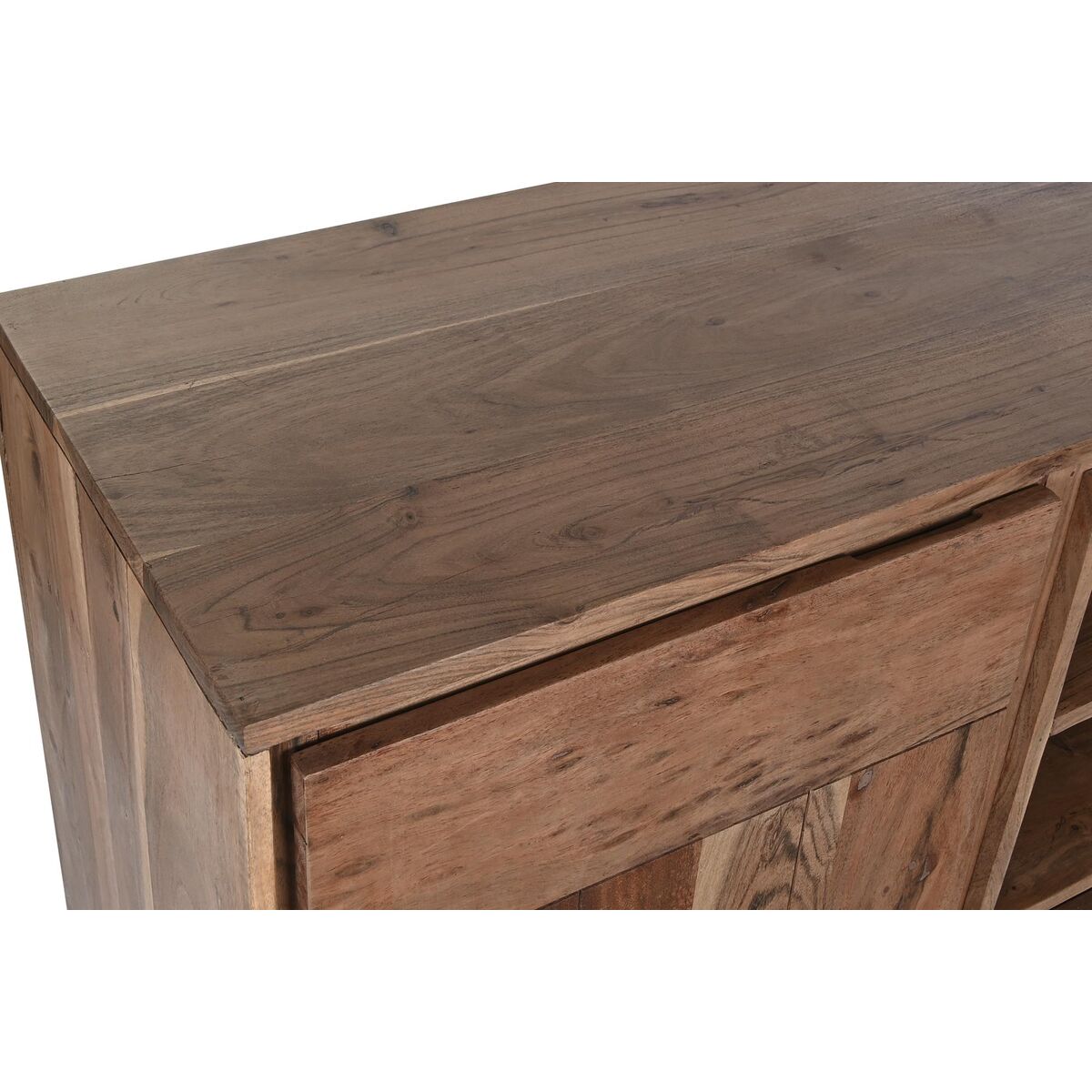 Skänk DKD Home Decor 142 x 40 x 81 cm Svart Metall Brun Akaciaträ - 2