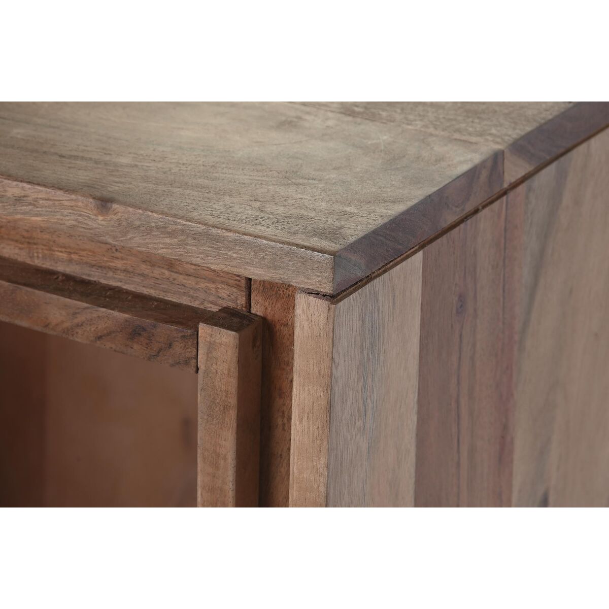 Skänk DKD Home Decor 142 x 40 x 81 cm Svart Metall Brun Akaciaträ - 7
