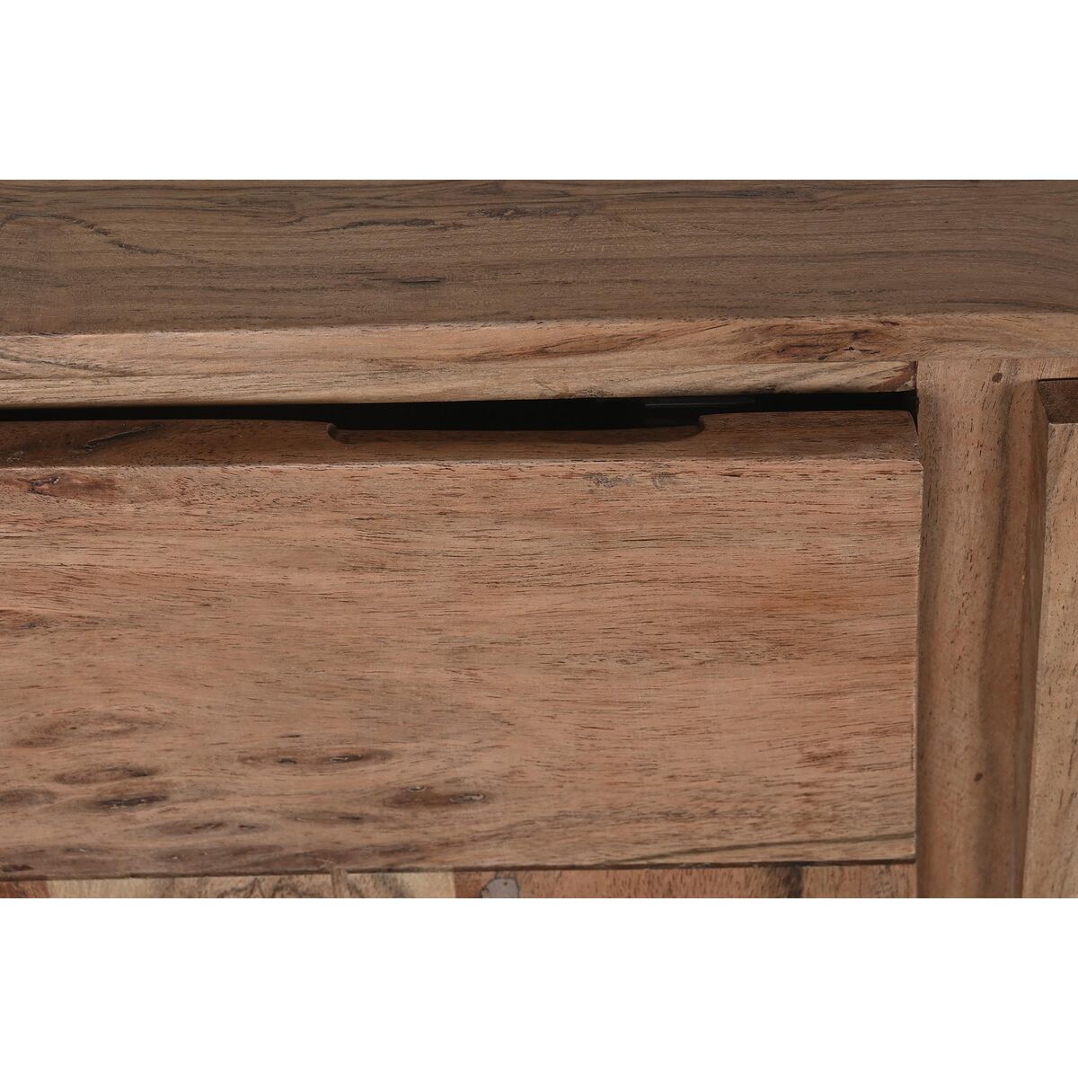 Skänk DKD Home Decor 142 x 40 x 81 cm Svart Metall Brun Akaciaträ - 5