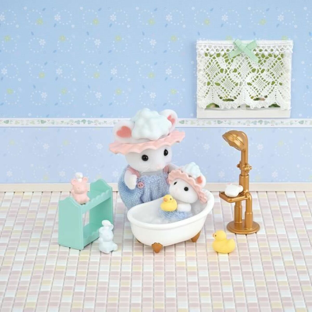 Ledad figur Sylvanian Families Baño de malvaviscos de los hermanos ratones djur - 3