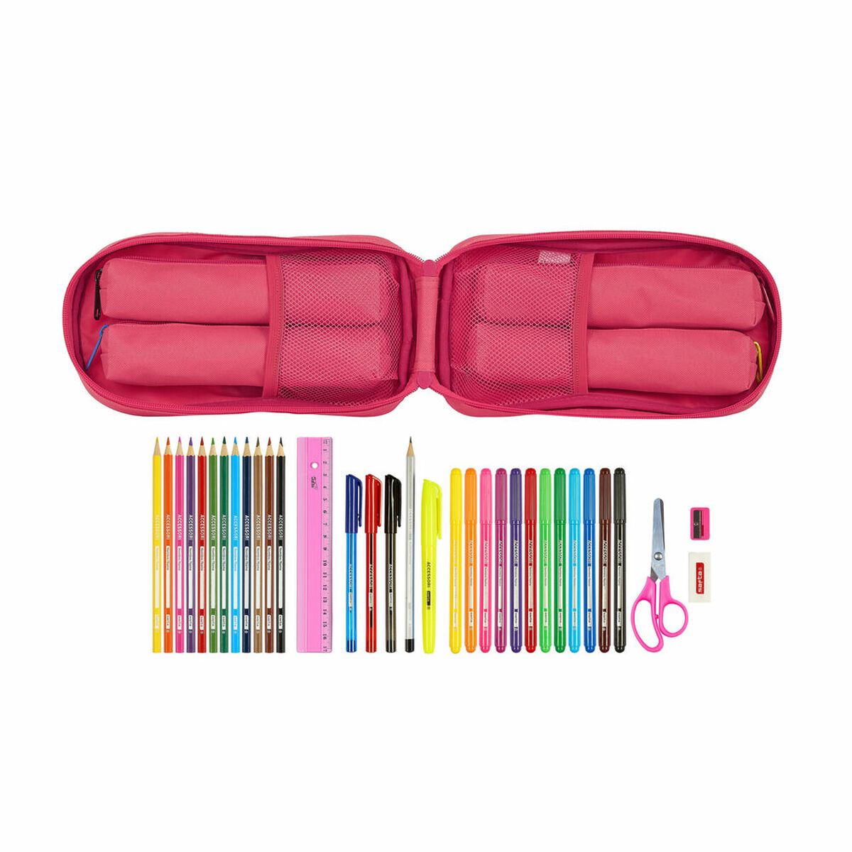 Pennfodral Ryggsäck BlackFit8 M747 Rosa 12 x 23 x 5 cm (33 Delar) - 16