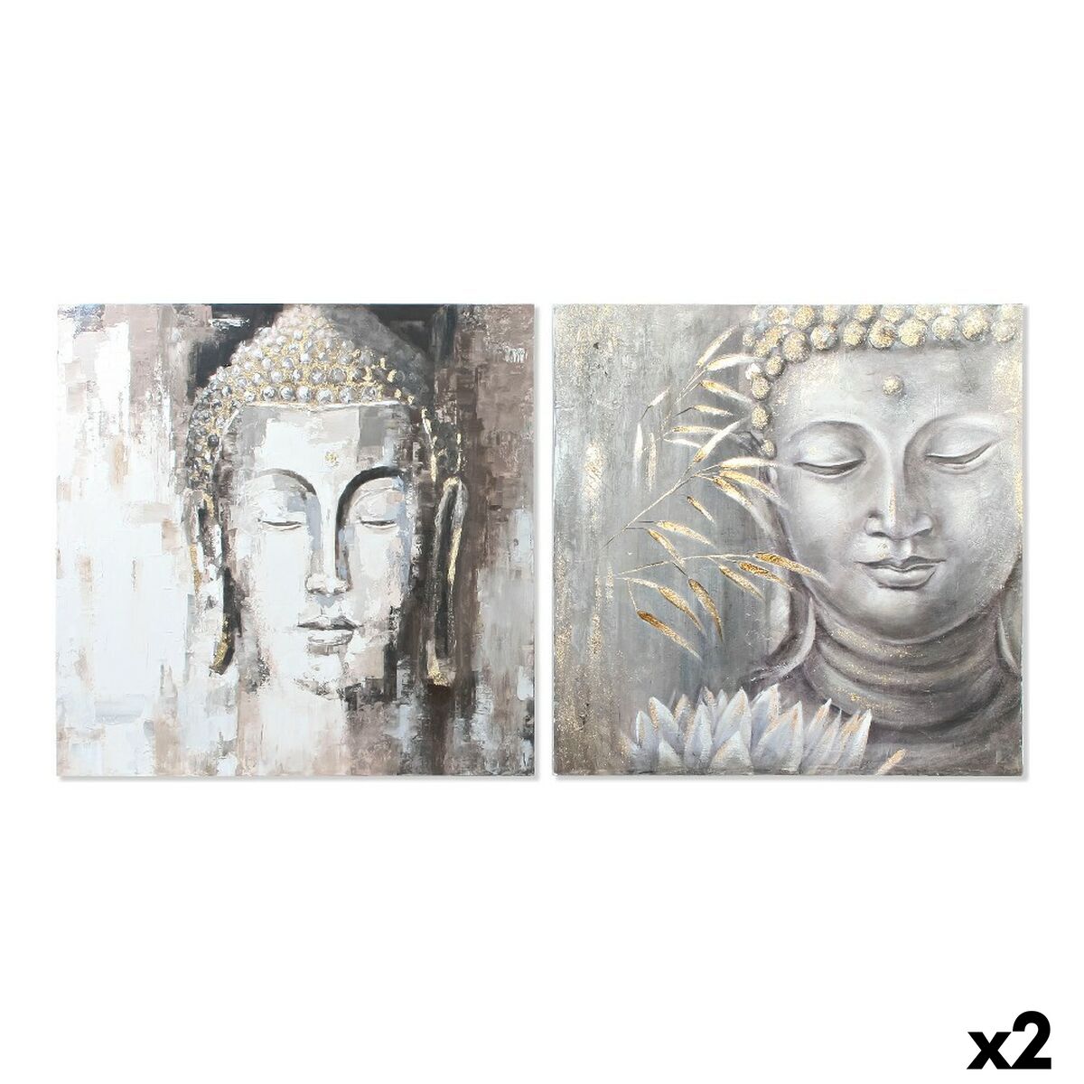 Kanvas DKD Home Decor Furu Kanvas 100 x 3,8 x 100 cm - 10