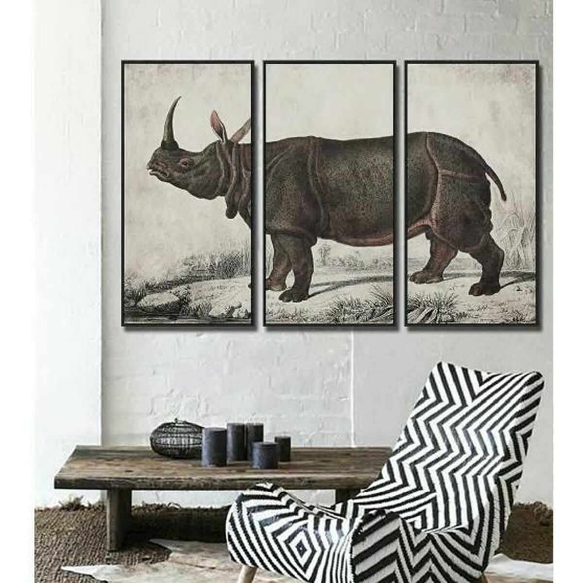 Kanvas DKD Home Decor polystyren Kanvas 180 x 4 x 120 cm (3 Delar) - 2