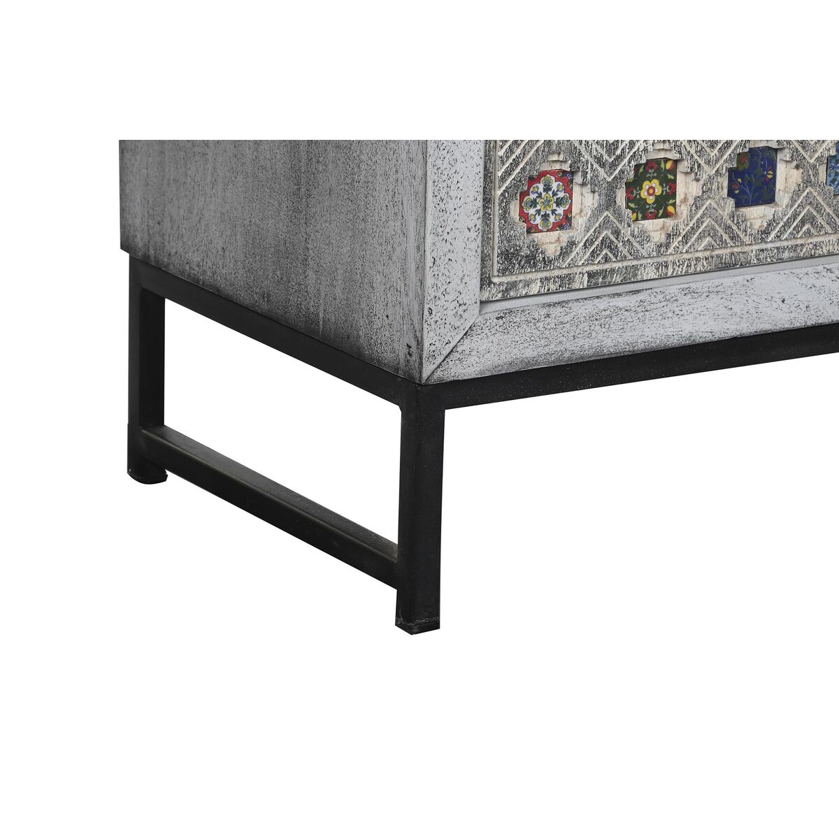 Skåp DKD Home Decor Grå Vit Mangoträ (90 x 38 x 150 cm) - 4