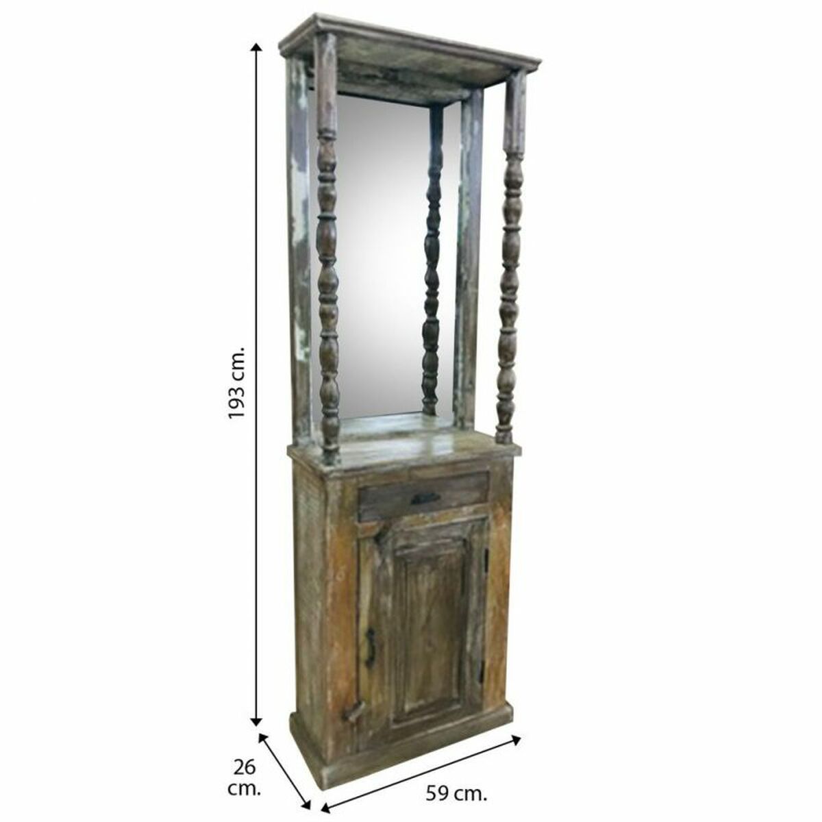 Mottagare Alexandra House Living Brun 26 x 183 x 59 cm - 5