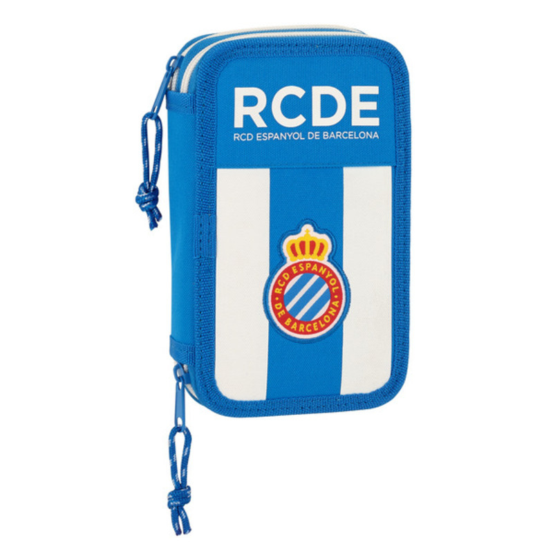 Dubbelt pennfodral RCD Espanyol Blå Vit 12.5 x 19.5 x 4 cm (28 Delar) - 5