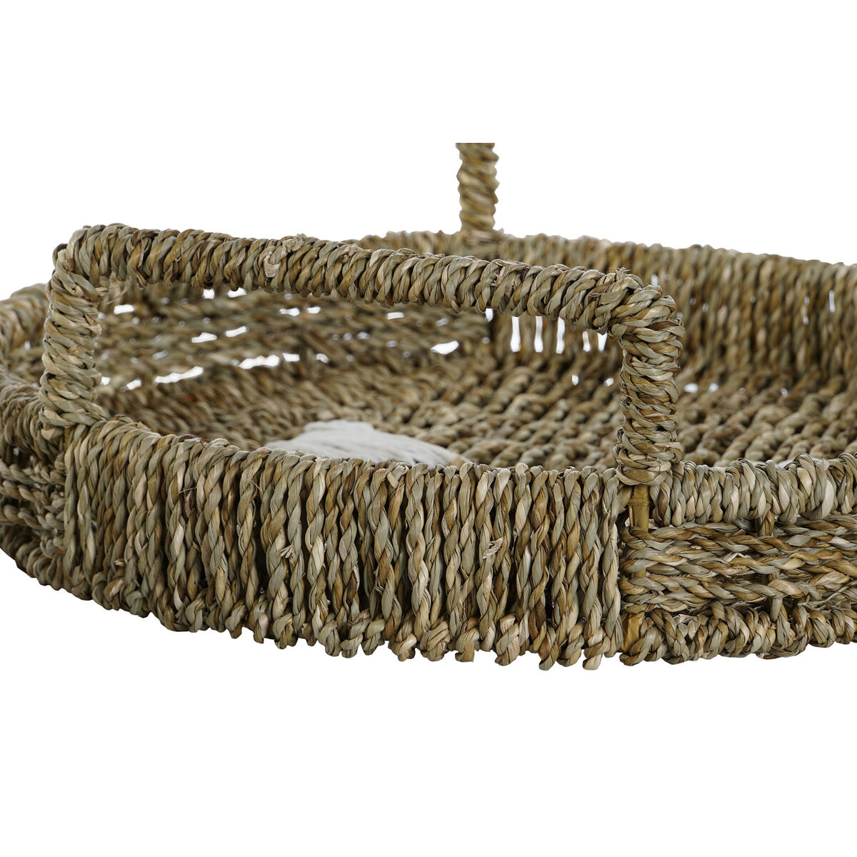 Uppsättning med Brickor Home ESPRIT Vit Naturell Boho 44 x 44 x 12 cm (3 antal) - 3