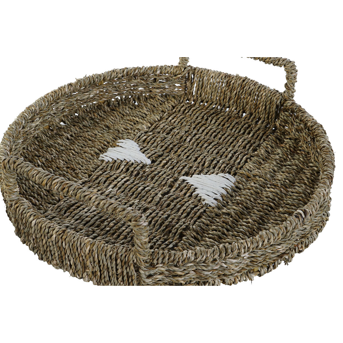 Uppsättning med Brickor Home ESPRIT Vit Naturell Boho 44 x 44 x 12 cm (3 antal) - 2