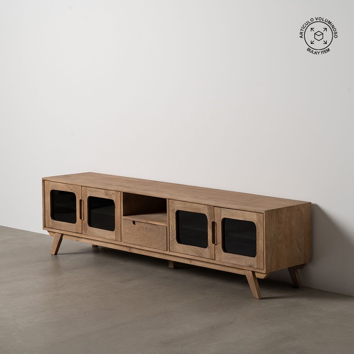 TV-möbler BURNIE Svart Naturell 180 x 40,5 x 48 cm - 2