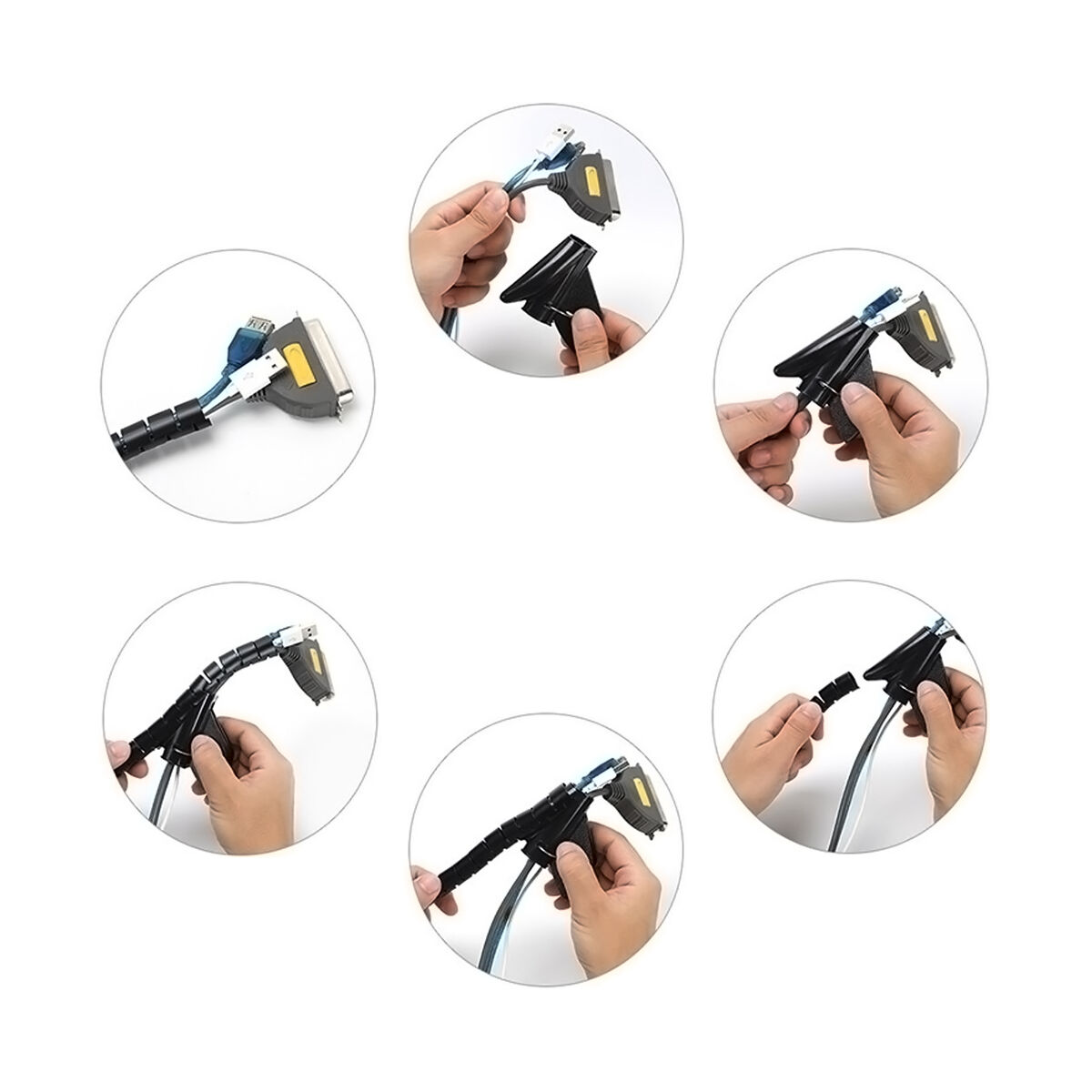 Kabelorganiserare Aisens A151-0604 Svart Plast - 4