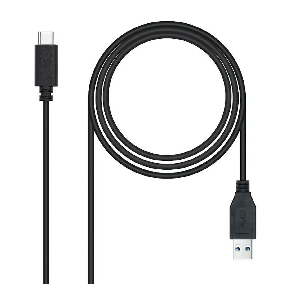 USB A till USB C Kabel NANOCABLE 10.01.4002 2 m Svart - 2