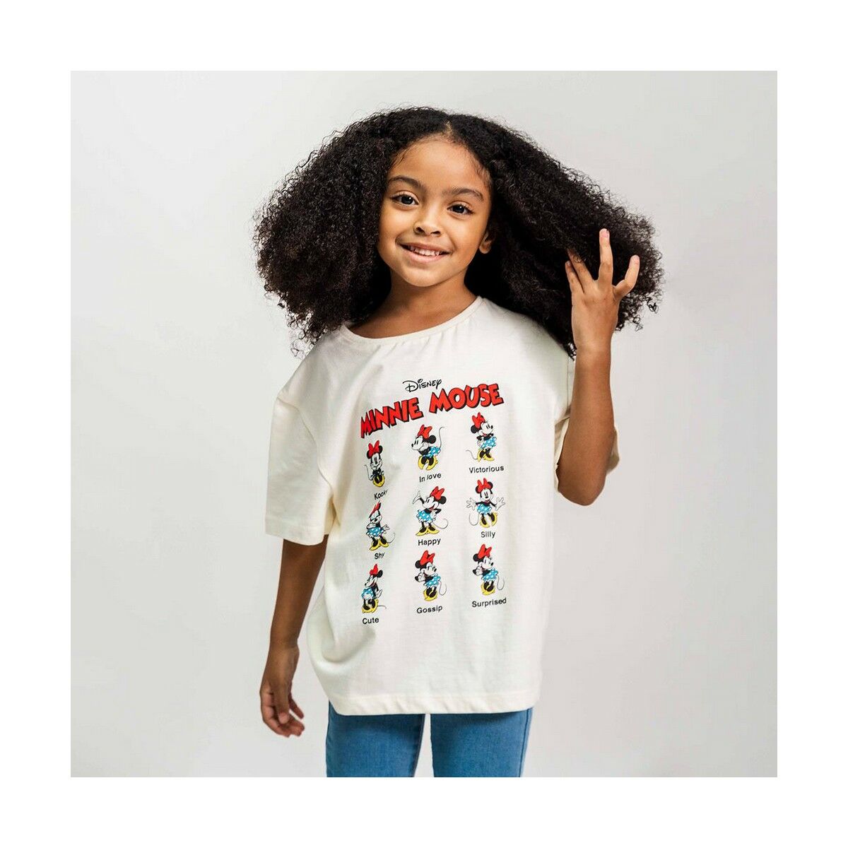 Barn T-shirt med kortärm Minnie Mouse Beige - 5