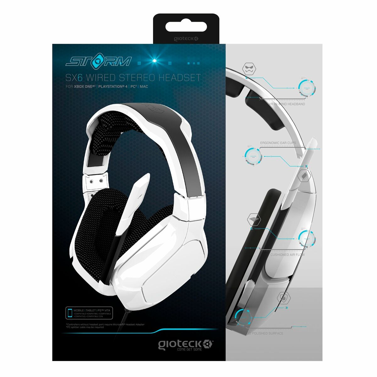 Hörlurar med Mikrofon GIOTECK SX6 Storm Vit - 7