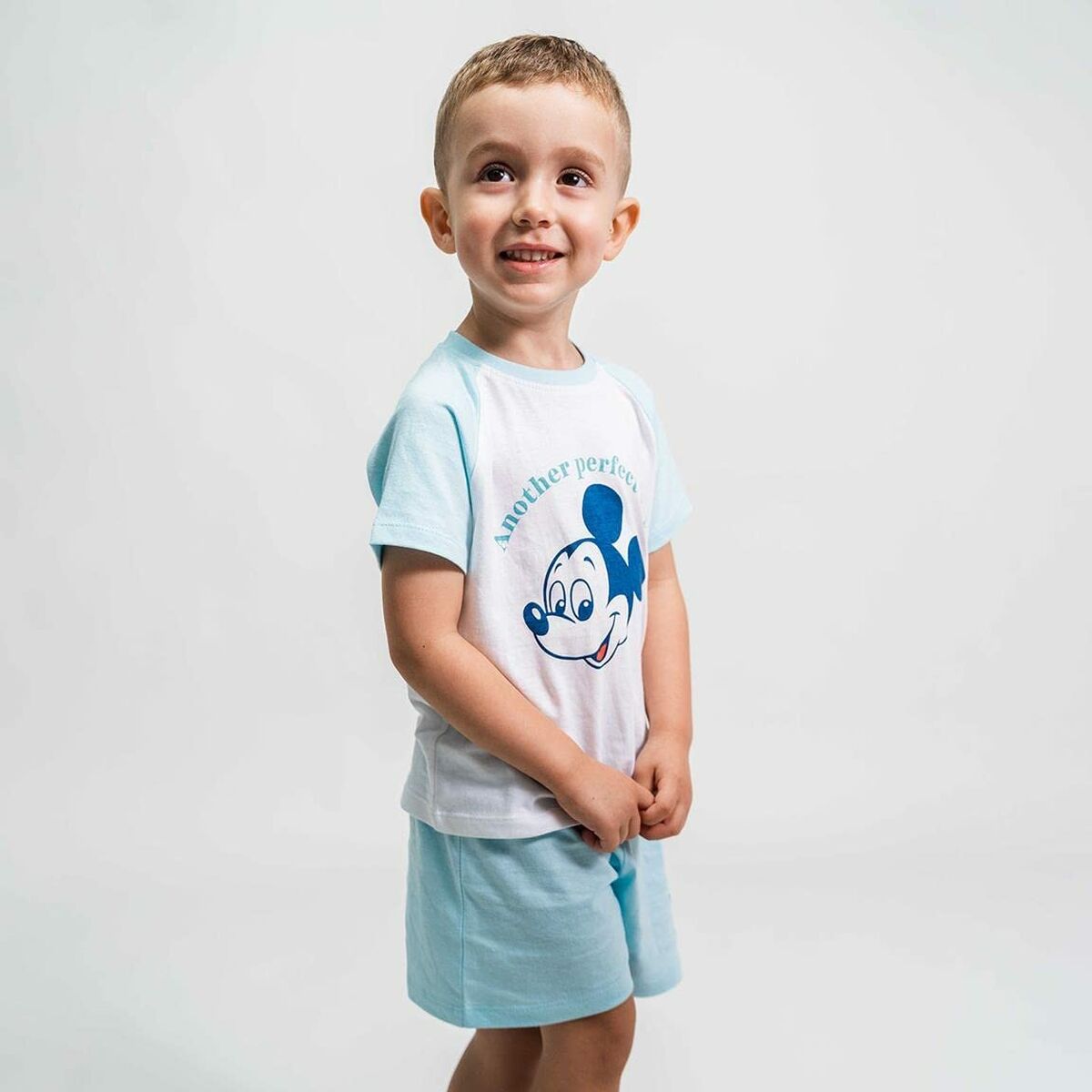 Pyjamas Barn Mickey Mouse Ljusblå - 6