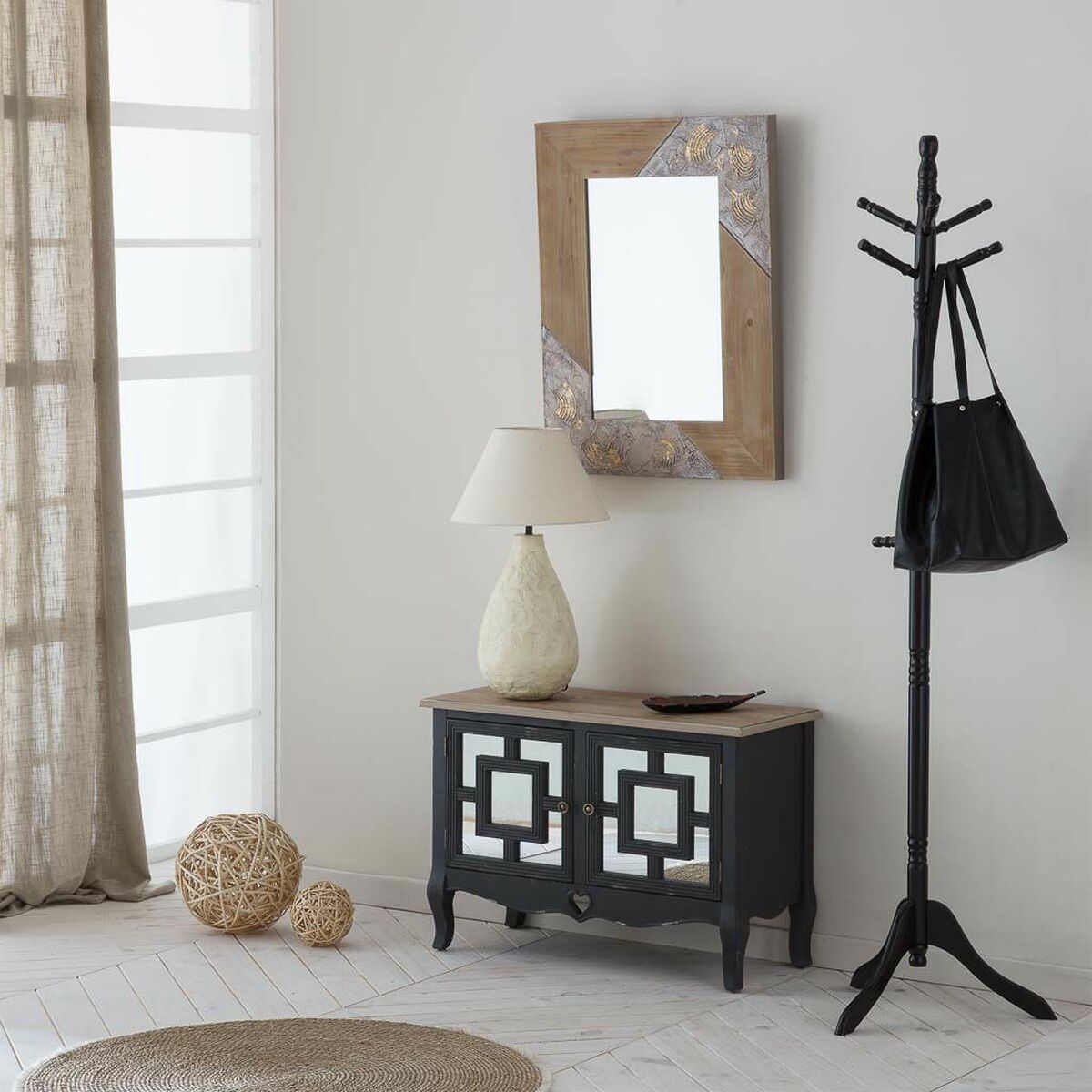 Mottagare Alexandra House Living Svart 36 x 56 x 83 cm - 2