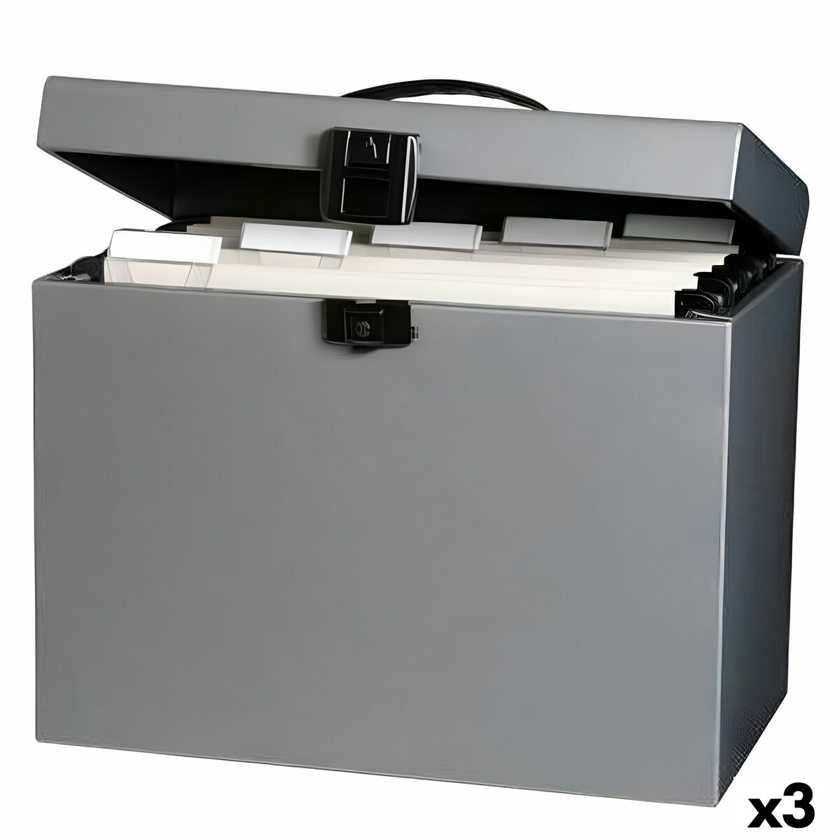 Filbox Oxford Class n Go Grå A4 29,5 x 37 x 22 cm (3 antal)